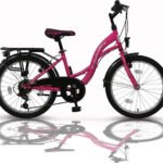 20 Zoll Kinderfahrrad 6-Gang Shimano und Alufelgen Rosa-Weiss TMU