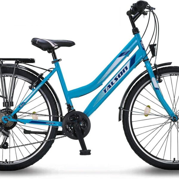 26 Zoll Fahrrad 21-Gang Shimano Schaltung mit Beleuchtung nach STVO Türkis Doppelrahmen