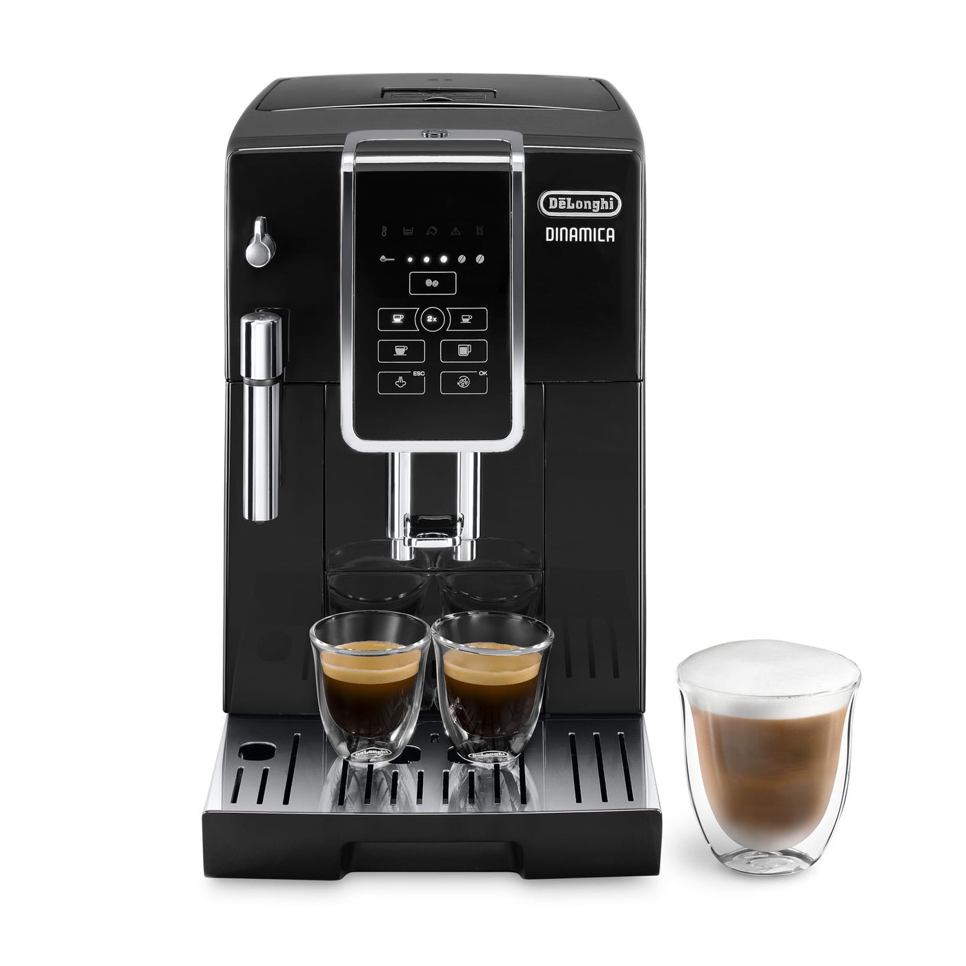 De'Longhi Dinamica - Kaffeevollautomat 4 Getränke Silber