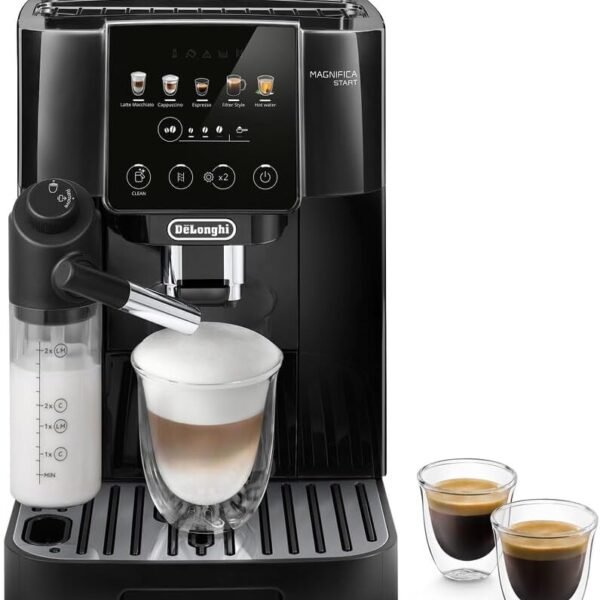 De'Longhi Magnifica Start Kaffeevollautomat, LatteCrema-Milchsystem, Espresso, Cappuccino, Soft-Touch, Schwarz