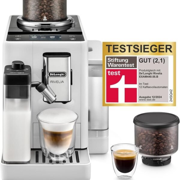De'Longhi Rivelia - Kaffeevollautomat 16 Getränke Weiß