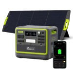 FOSSiBOT F2400 Powerstation mit 200W Solarpanel faltbar, Solargenerator 2048Wh LiFePO4 Batterie 230V 2400W 3AC Ausgängen, USV‑Funktion <10 ms Mobile Stromerzeuger für Camping/Reise/Zuhause/Notfall