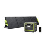 FOSSiBOT F2400 Powerstation mit 200W Solarpanel, Solargenerator 2048Wh LiFePO4 Batterie 230V 2400W 3AC Ausgängen (4800W Peak), Mobile Stromerzeuger für Camping/Reise/Zuhause/Notfall usw