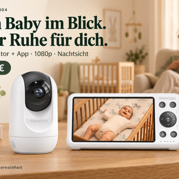 Momcozy BM04 Babyphone – 5-Zoll-Monitor & App, 1080p Nachtsicht